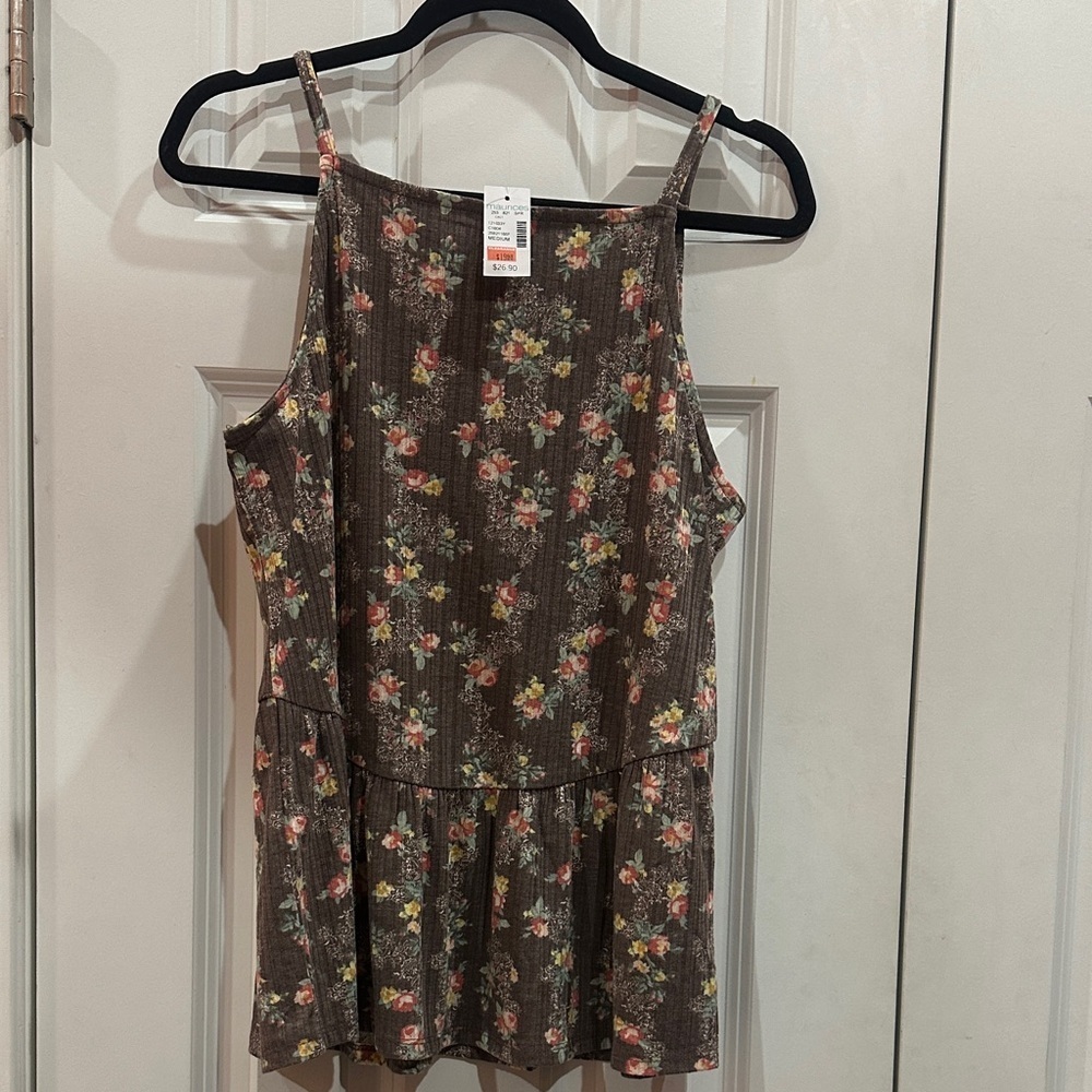 NEW Maurices Floral Camisole in Brown and Pink size M